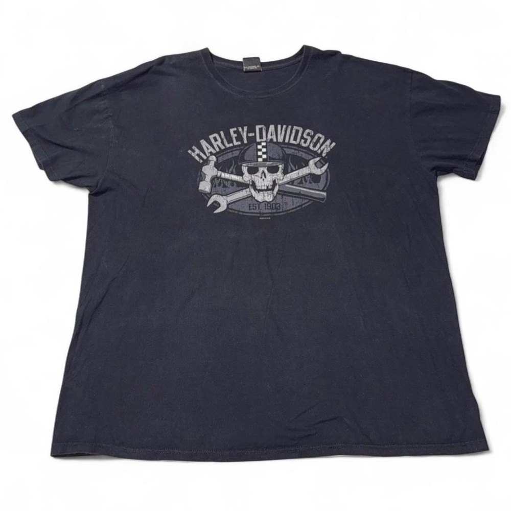 Harley-Davidson Black Short Sleeve Skull & Wrench Graphic Tee